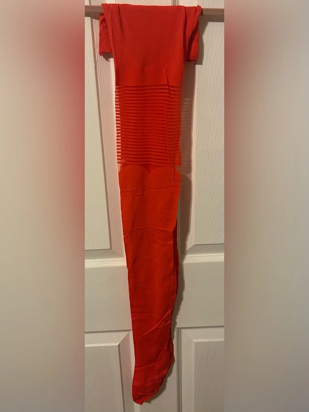 kate spade Bright Orange Striped Hosiery Tight Pompell S/M Japan New (Open)